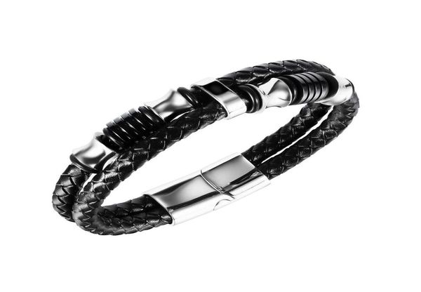 2022 new selling woven stainless steel leather rope retro punk trend magnetic clasp bracelet5451677, Golden;silver
2022 new selling woven stainless steel leather rope retro punk trend magnetic clasp bracelet5451677, Golden;silver