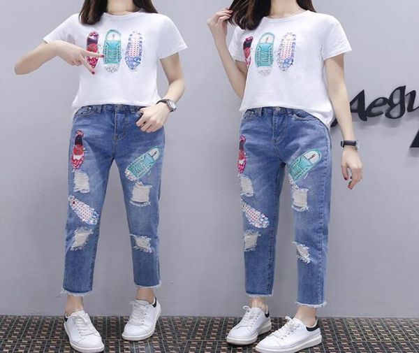 sequins shoes tshirts denim pants set women spring summer loose tshirt calflength jeans trousers 2pcs fashion suits for female9530288, White
sequins shoes tshirts denim pants set women spring summer loose tshirt calflength jeans trousers 2pcs fashion suits for female9530288, White
