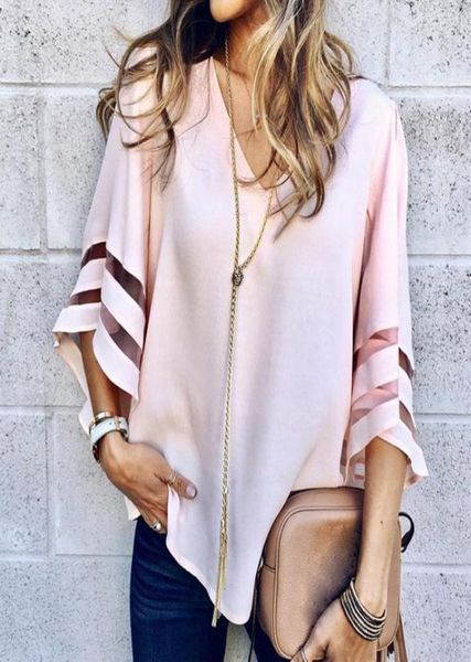 women v neck flared sleeves blouse female shirt casual loose mesh patchwork shirts plus size femme blusas6549415, White
women v neck flared sleeves blouse female shirt casual loose mesh patchwork shirts plus size femme blusas6549415, White