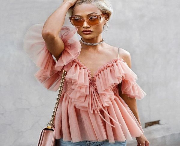 women vintage ruffle summer women blouse shirt off shoulder peplum female mesh backless feminine blouse blusas4689749, White
women vintage ruffle summer women blouse shirt off shoulder peplum female mesh backless feminine blouse blusas4689749, White