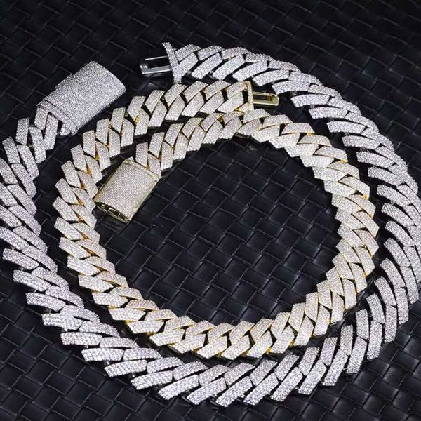 hiphop cuban necklace 925 sterling silver 20mm 3rows iced out vvs moissanite cuban link chain
hiphop cuban necklace 925 sterling silver 20mm 3rows iced out vvs moissanite cuban link chain