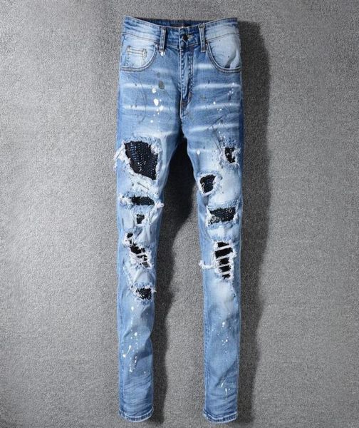 mens ripped rhine panelled skinny jeans fashion designer distressed slim fit motorcycle biker hole beggar hip hop denim pants5980182, Blue
mens ripped rhine panelled skinny jeans fashion designer distressed slim fit motorcycle biker hole beggar hip hop denim pants5980182, Blue
