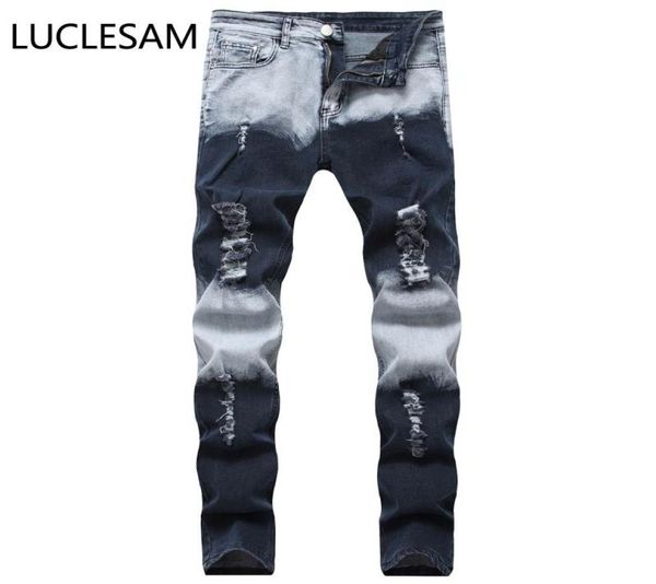 contrast color mens jeans gradient frayed holes denim pants for men casual slim fit male hip hop pencil jean los hombres jeans2896103, Blue
contrast color mens jeans gradient frayed holes denim pants for men casual slim fit male hip hop pencil jean los hombres jeans2896103, Blue