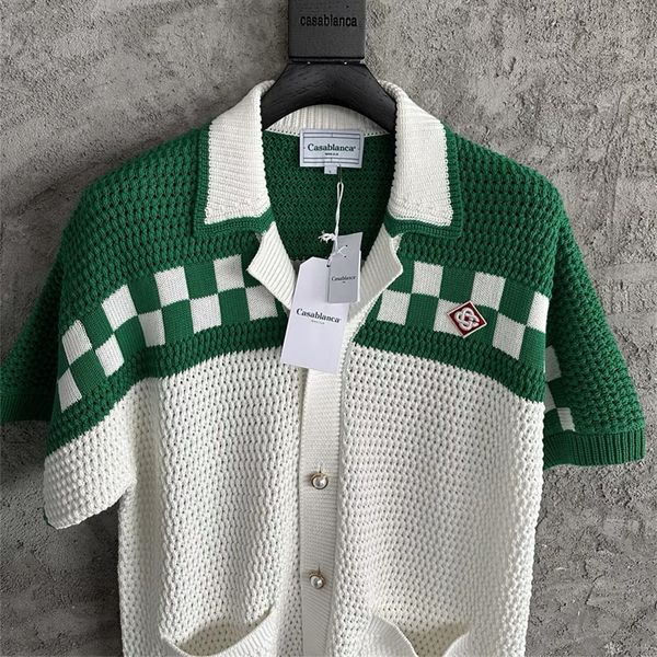men's sweaters oversized casablanca green grid sweater men women 1 jacquard knitted cardigan pearl buttons sweatercoat 230831, White;black
men's sweaters oversized casablanca green grid sweater men women 1 jacquard knitted cardigan pearl buttons sweatercoat 230831, White;black