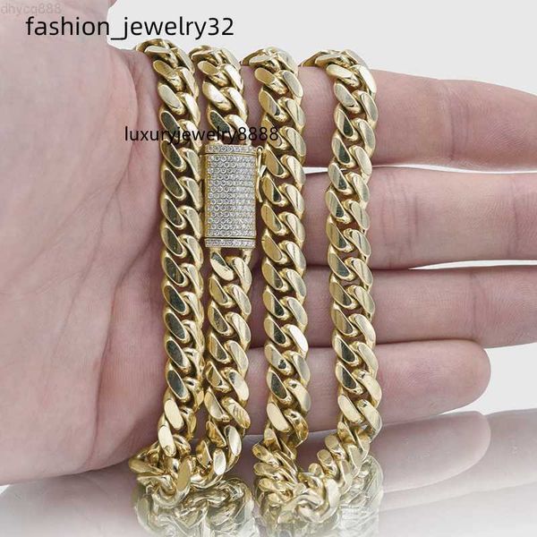 iced out diamond clasp thick miami cuban moissanite stainless steel gold cuban necklace, Silver
iced out diamond clasp thick miami cuban moissanite stainless steel gold cuban necklace, Silver