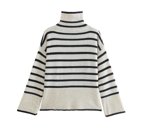 women039s sweaters women fashion chic striped oversized knit sweater long sleeves high neck casual woman knitted pulloverwo1611598, White;black
women039s sweaters women fashion chic striped oversized knit sweater long sleeves high neck casual woman knitted pulloverwo1611598, White;black