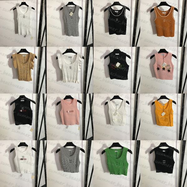 women knits tank summer breathable crop designer embroidered sport sleeveless fitness wear, White
women knits tank summer breathable crop designer embroidered sport sleeveless fitness wear, White