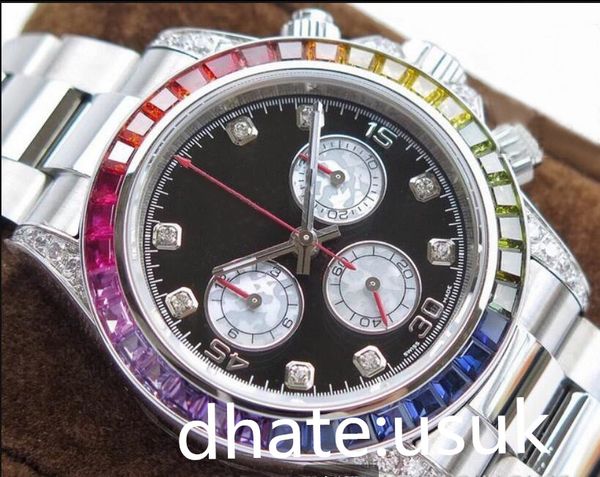 new 40mm 18k yellow gold 116598 rbow black dial gold subdial sapphire automatic mens watch steel bracelet rainbow diamond bezel watches, Slivery;brown
new 40mm 18k yellow gold 116598 rbow black dial gold subdial sapphire automatic mens watch steel bracelet rainbow diamond bezel watches, Slivery;brown