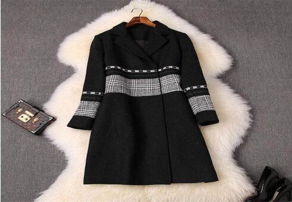 fashion winter woolen coat women designers turn down collar diamonds plaid patchwork long woolen jackets overcoat outerwear1487187, Black
fashion winter woolen coat women designers turn down collar diamonds plaid patchwork long woolen jackets overcoat outerwear1487187, Black