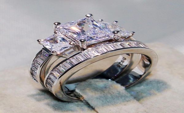 size510 couple 2pcs lovers039 ring luxury jewelry three stone princess clear zirconia women wedding bridal band silver ring se7295392, Golden;silver
size510 couple 2pcs lovers039 ring luxury jewelry three stone princess clear zirconia women wedding bridal band silver ring se7295392, Golden;silver