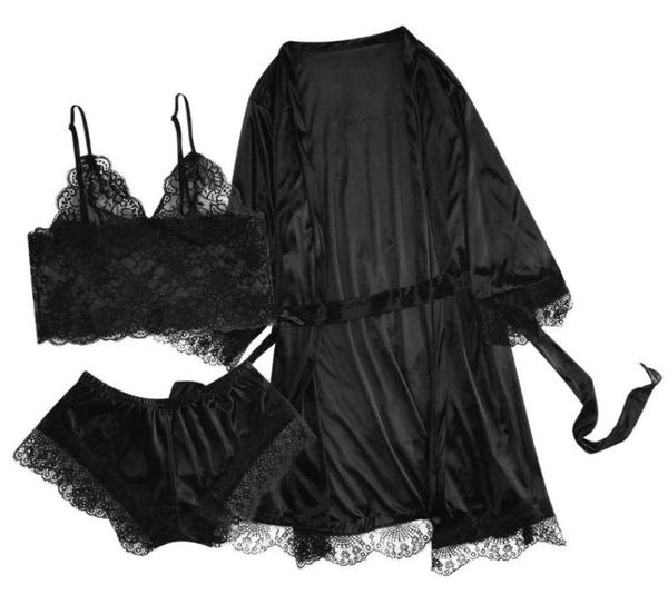 fashion women pajamas plus size lace lingerie nightwear pajamas underwear sleepwear 3pc set pillamas mujer para verano6689109, Black;red
fashion women pajamas plus size lace lingerie nightwear pajamas underwear sleepwear 3pc set pillamas mujer para verano6689109, Black;red