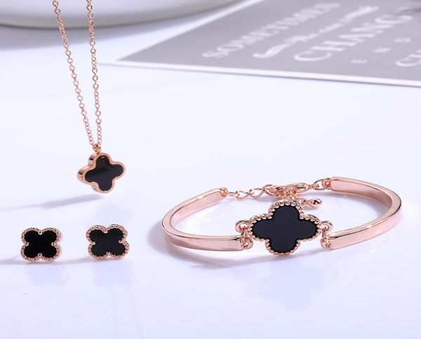 new fashion noble 18k rose gold plated clovers earrings necklace bracelet engagement bride wedding jewelry set nice gift whole9849658, Black
new fashion noble 18k rose gold plated clovers earrings necklace bracelet engagement bride wedding jewelry set nice gift whole9849658, Black