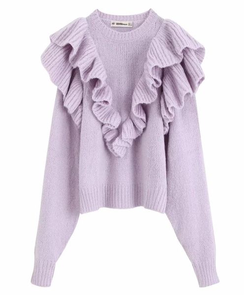 2019 women high street cascading ruffles solid knitting sweater autumn long sleeve casual slim pullovers chic leisure s108 cj8884966, White;black
2019 women high street cascading ruffles solid knitting sweater autumn long sleeve casual slim pullovers chic leisure s108 cj8884966, White;black