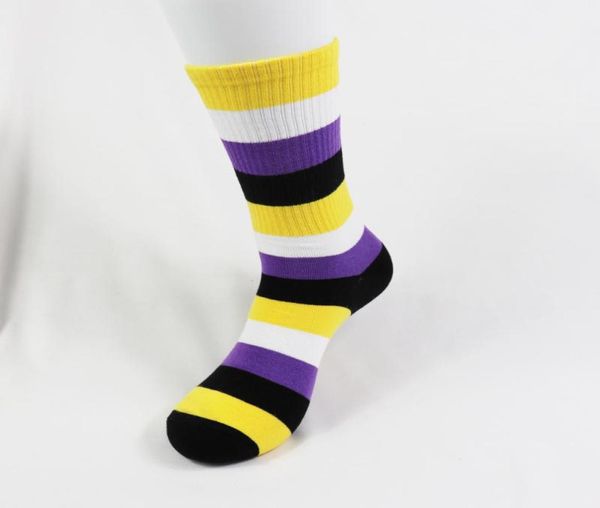 men039s socks non binary genderqueer pride purple0123457504895, Black