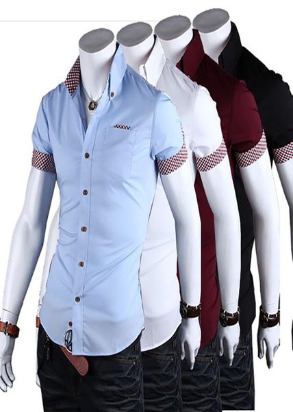 men dress shirt short sleeve new solid male clothing slim fit business shirts white blue yess90191947299, White;black
men dress shirt short sleeve new solid male clothing slim fit business shirts white blue yess90191947299, White;black