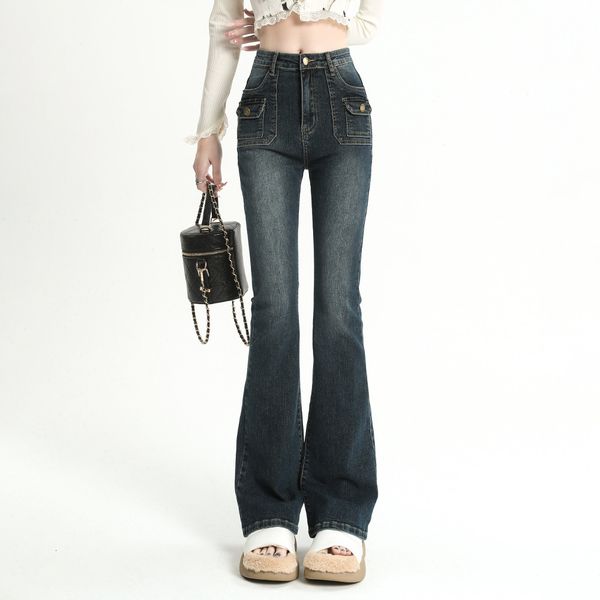 women's jeans retro blue flared pants women's autumn and winter straight stretch high waist denim trousers street fashion 230831
women's jeans retro blue flared pants women's autumn and winter straight stretch high waist denim trousers street fashion 230831
