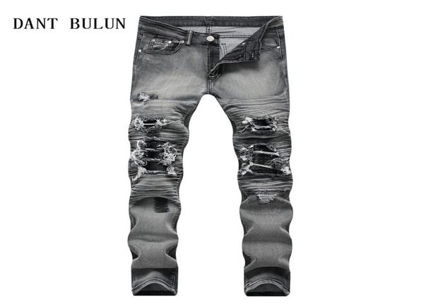 men ripped biker jeans distressed moto skinny denim hip hop destroyed knee leather pleated patch jeans18186966482, Blue
men ripped biker jeans distressed moto skinny denim hip hop destroyed knee leather pleated patch jeans18186966482, Blue