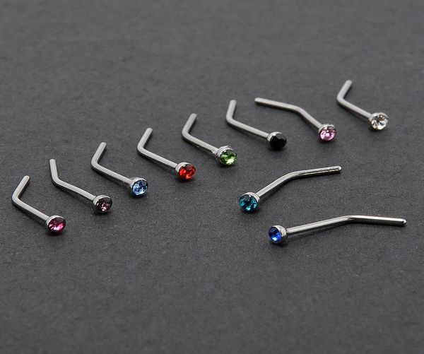 10pclot whitemulticolor women stainless steel nose studs rings l shaped stainless steel crystal nose septum piercing body jewelr3538097, Silver
10pclot whitemulticolor women stainless steel nose studs rings l shaped stainless steel crystal nose septum piercing body jewelr3538097, Silver