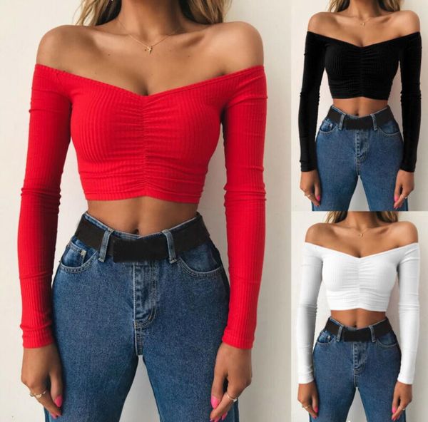 women bandage off shoulder long sleeve shirt casual crop blouse slim shirt6700993, White
women bandage off shoulder long sleeve shirt casual crop blouse slim shirt6700993, White