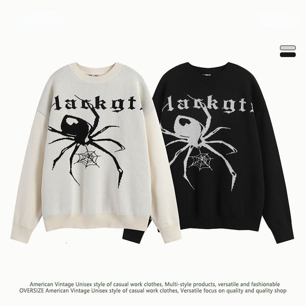 men's sweaters american vintage knitted sweater spider pattern cartoon pullover men winter fashion streetwear couple y2k jumper 2023 23, White;black
men's sweaters american vintage knitted sweater spider pattern cartoon pullover men winter fashion streetwear couple y2k jumper 2023 23, White;black