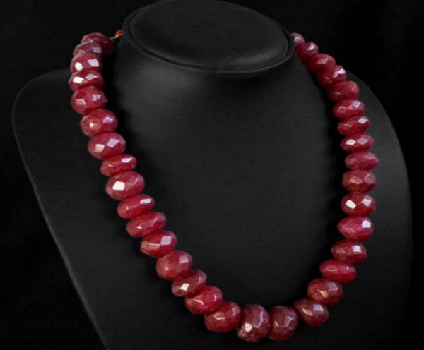6x10mm real stunning natural round faceted ruby necklace chain 1836quot5244021, Silver
6x10mm real stunning natural round faceted ruby necklace chain 1836quot5244021, Silver