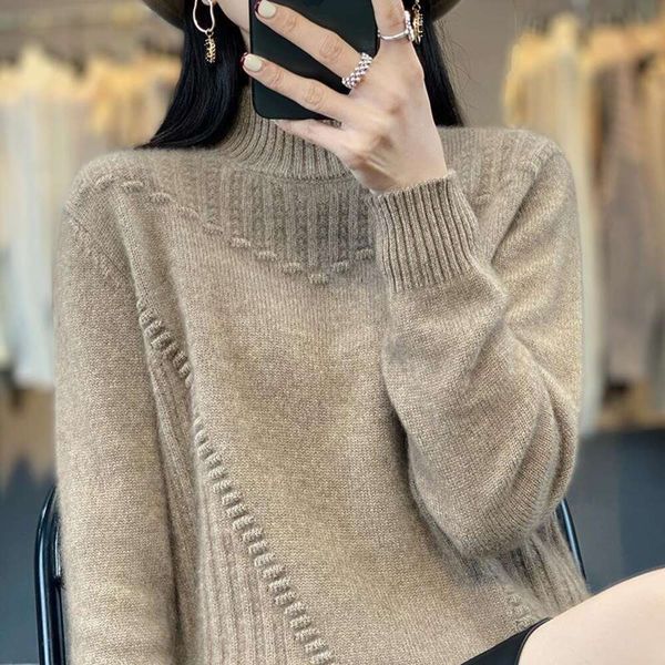 autumn and winter pure cashmere sweater womens loose thick half turtleneck pullover, White;black
autumn and winter pure cashmere sweater womens loose thick half turtleneck pullover, White;black