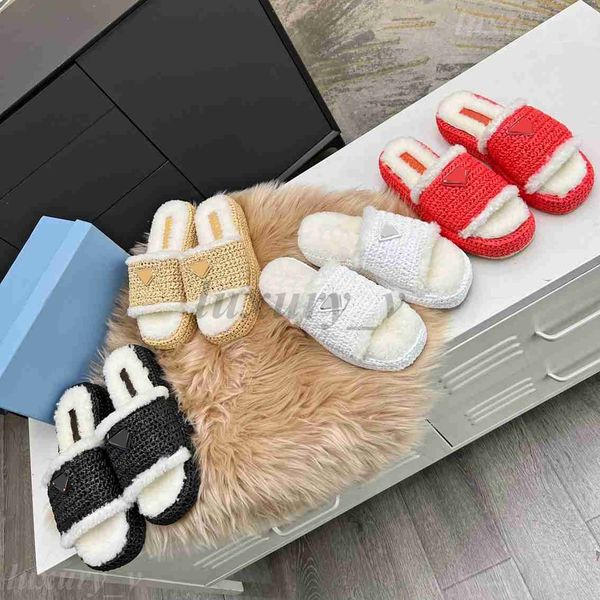 women slippers designer knitted raffia slipper straw woven rope slides platform fur sandals slip-on flats women wool flats, Black
women slippers designer knitted raffia slipper straw woven rope slides platform fur sandals slip-on flats women wool flats, Black