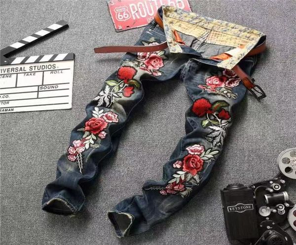 man039s rose embroidery jeans brand design hole patch ripped dj nightclub pants plus size 2838 for male9896540, Blue
man039s rose embroidery jeans brand design hole patch ripped dj nightclub pants plus size 2838 for male9896540, Blue