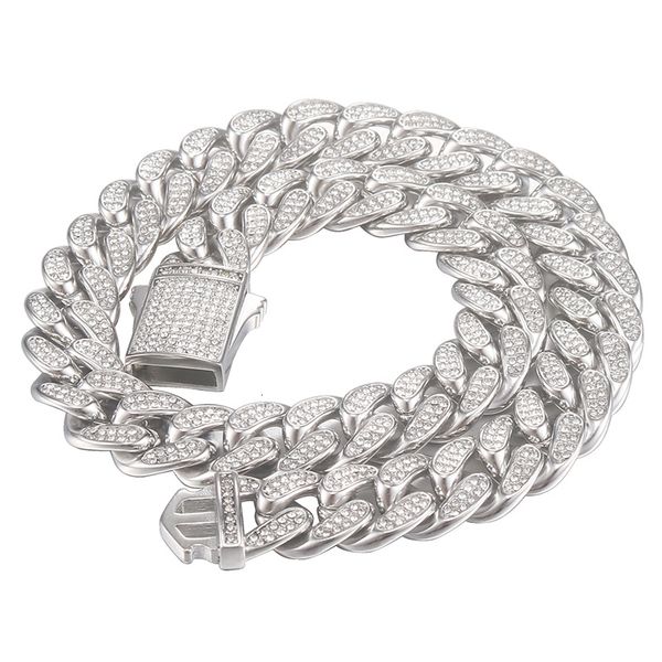 pendant necklaces 16mm wide stainless steel bling iced out round cuban miami link chain necklaces for men hip hop rapper jewelry never fade, Silver
pendant necklaces 16mm wide stainless steel bling iced out round cuban miami link chain necklaces for men hip hop rapper jewelry never fade, Silver