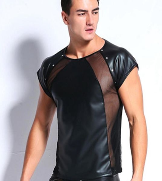 t shirts men mesh rivet faux leather vest lingerie club wear costume gay underwear black wet look fetish dance tee4849388, White;black
t shirts men mesh rivet faux leather vest lingerie club wear costume gay underwear black wet look fetish dance tee4849388, White;black