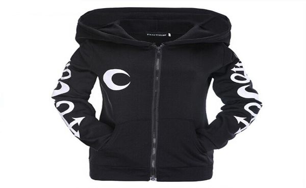 women gothic punk zipper hoodie sweatshirt ladies hooded coat jacket sports 4853092, Black
women gothic punk zipper hoodie sweatshirt ladies hooded coat jacket sports 4853092, Black