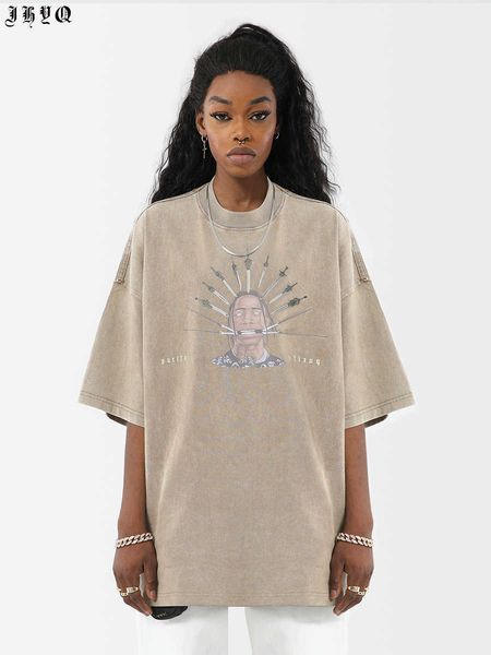 jhyq american high street hip hop portrait printed short sleeve t-shirt men's loose fashion brand round neck heavy water washed old hal, White;black
jhyq american high street hip hop portrait printed short sleeve t-shirt men's loose fashion brand round neck heavy water washed old hal, White;black