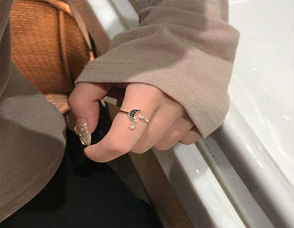left hand finger on the moon ring female exquisite fashion jokey personality zircon ins hipster simple open eating ring j2295629781, Golden;silver 
left hand finger on the moon ring female exquisite fashion jokey personality zircon ins hipster simple open eating ring j2295629781, Golden;silver