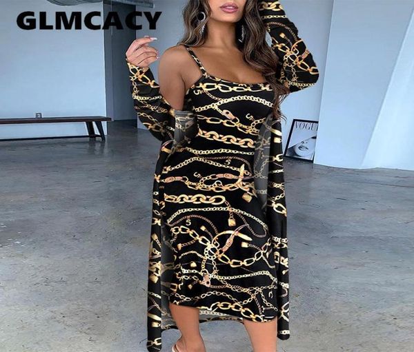 women chain print spaghetti strap midi dress with cardigan chic streetwear outfit9792951, White
women chain print spaghetti strap midi dress with cardigan chic streetwear outfit9792951, White