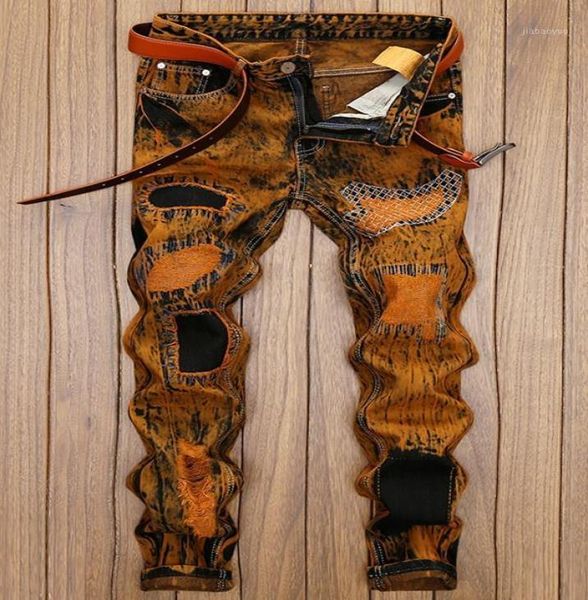 men pants distress patch embellished straight leg jeans destroy wash vintage long trousers ripped pants orange17081091, Black
men pants distress patch embellished straight leg jeans destroy wash vintage long trousers ripped pants orange17081091, Black