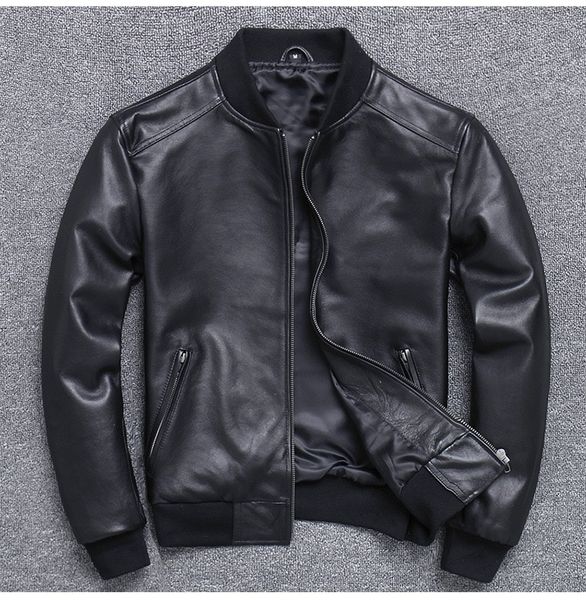 men's leather faux brand classic man genuine leather coat sheepskin jacketplus size casual bomber pilot cloth 230831, Black
men's leather faux brand classic man genuine leather coat sheepskin jacketplus size casual bomber pilot cloth 230831, Black