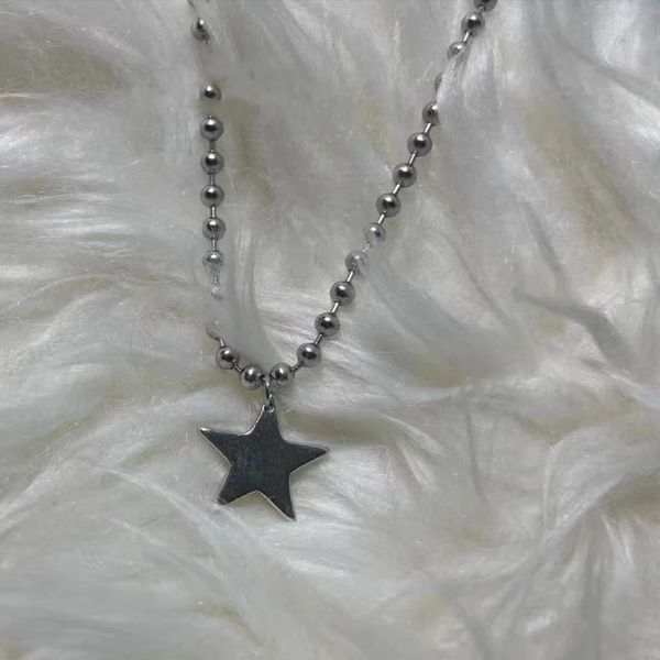 pendant necklaces steel star necklace for men women y2k hip hop cool girls beads chains choker korean fashion jewelry 230831, Silver
pendant necklaces steel star necklace for men women y2k hip hop cool girls beads chains choker korean fashion jewelry 230831, Silver