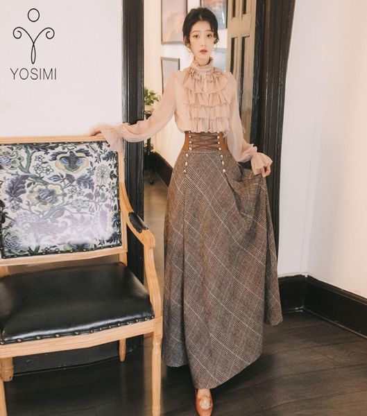 yosimi 2020 autumn winter long sleeve blouse and woolen plaid skirt and set suit women two piece outfits sweater skirt8565086, White
yosimi 2020 autumn winter long sleeve blouse and woolen plaid skirt and set suit women two piece outfits sweater skirt8565086, White