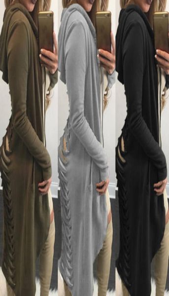 new 2019 women ladies cut out cardigan long ripped back hooded coat sweater9555400, White;black
new 2019 women ladies cut out cardigan long ripped back hooded coat sweater9555400, White;black
