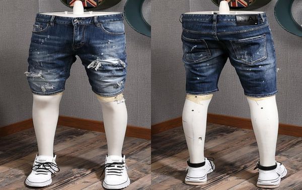 street style fashion destroyed wash men denim shorts slim fit knee length short hole jeans 2020 ss9470697, Blue
street style fashion destroyed wash men denim shorts slim fit knee length short hole jeans 2020 ss9470697, Blue