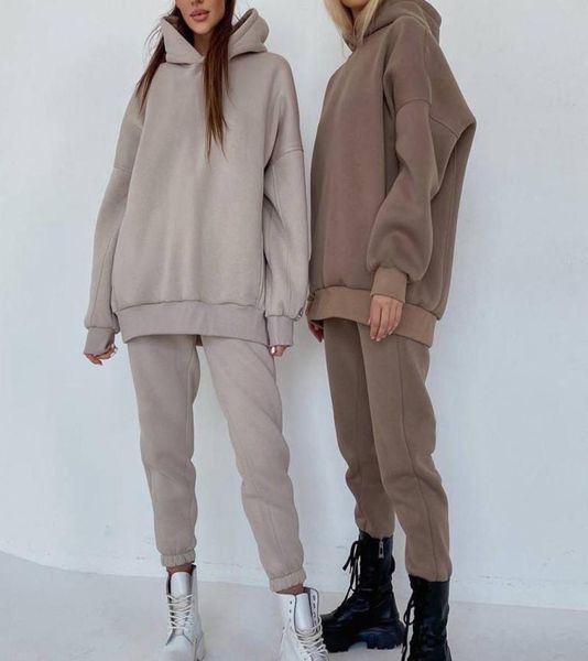 tracksuit fleece hooded two piece pants oversized hoodies jogger sets female autumn casual lady sportswear suit5835164, White 
tracksuit fleece hooded two piece pants oversized hoodies jogger sets female autumn casual lady sportswear suit5835164, White