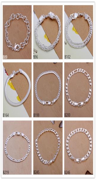 mixed style 8 pieces a lot fashion men's sterling silver plated bracelet, chain shrimp buckle faucet plate 925 silver bracelet emb27388, Black
mixed style 8 pieces a lot fashion men's sterling silver plated bracelet, chain shrimp buckle faucet plate 925 silver bracelet emb27388, Black