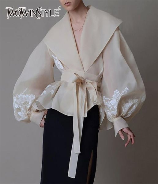 twotwinstyle vintage organza women blouse lapel collar lace up bow lantern long sleeve hit color shirt female fashion 2208153659855, White
twotwinstyle vintage organza women blouse lapel collar lace up bow lantern long sleeve hit color shirt female fashion 2208153659855, White