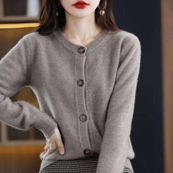 early autumn pure sweater color cardigan womens spring and style loose versatile cashmere jacket base, White;black
early autumn pure sweater color cardigan womens spring and style loose versatile cashmere jacket base, White;black