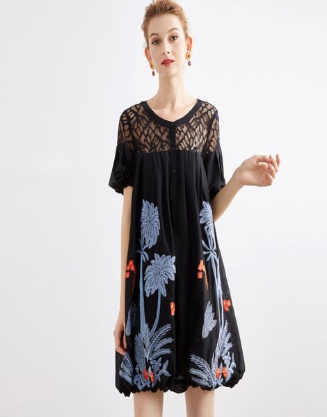 women039s designer dresses o neck short sleeves embroidery a line loose fashion casual summer dresses8787364, Black
women039s designer dresses o neck short sleeves embroidery a line loose fashion casual summer dresses8787364, Black