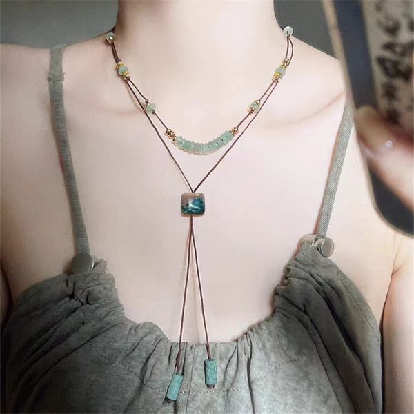 pendant necklaces original handmade vintage natural stone green aventurine bead stacking necklace woven rope ethnic style luxury jewelry 230, Silver
pendant necklaces original handmade vintage natural stone green aventurine bead stacking necklace woven rope ethnic style luxury jewelry 230, Silver