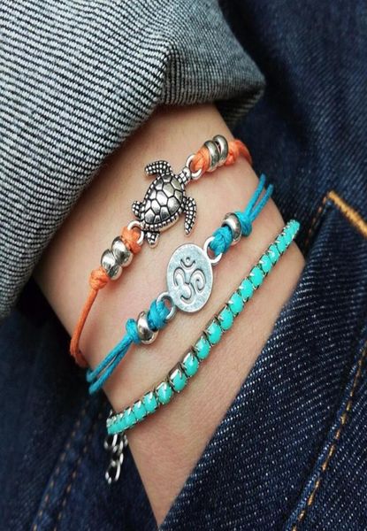 3pcsset vintage boho hippy sea turtle anklet chain wax cord bracelet surf foot beach sandal ankle bracelet8428359, Red;blue
3pcsset vintage boho hippy sea turtle anklet chain wax cord bracelet surf foot beach sandal ankle bracelet8428359, Red;blue
