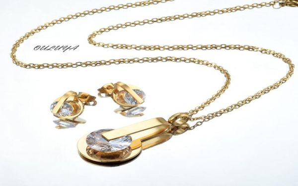 ouluya luxury gold color women round necklace earrings stainless steel bridal wedding jewelry set ouluya2276194, Silver
ouluya luxury gold color women round necklace earrings stainless steel bridal wedding jewelry set ouluya2276194, Silver