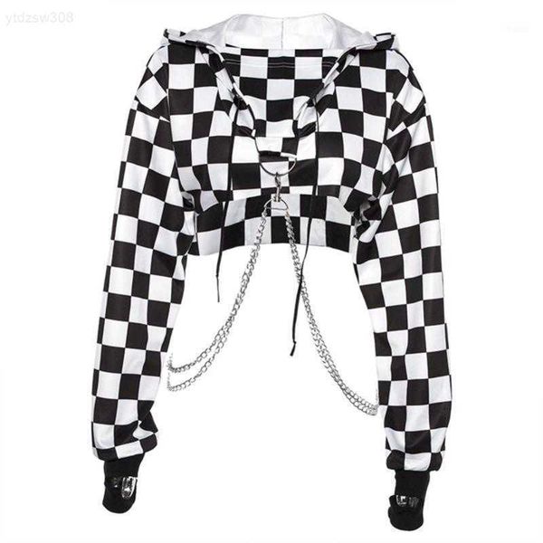 women plaid casual streetwear sweatshirt hoodie crop jumper pullover chain stitching short loose sweatshirt plaid shirt1eo4x, Black
women plaid casual streetwear sweatshirt hoodie crop jumper pullover chain stitching short loose sweatshirt plaid shirt1eo4x, Black