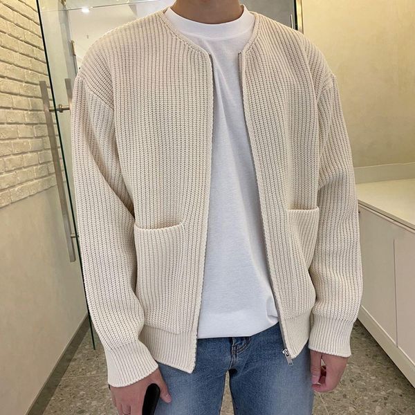 men's sweaters mens fashion genderless solid color knitted cardigan jacket casual loose long sleeve round neck sweater 230831, White;black
men's sweaters mens fashion genderless solid color knitted cardigan jacket casual loose long sleeve round neck sweater 230831, White;black